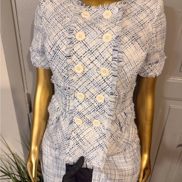 Nine West Blue and White Tweed Skirt Set - Picture 5 of 10
